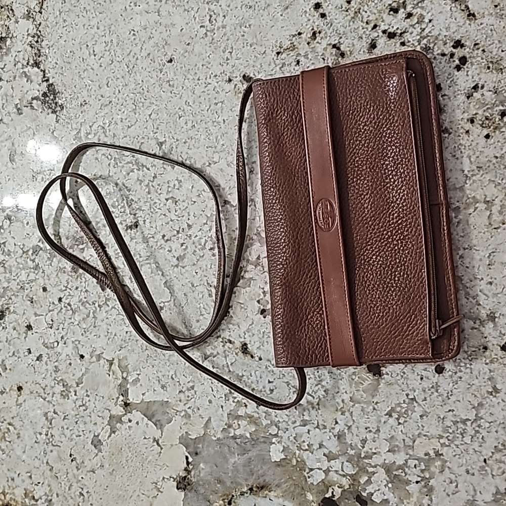 Fossil Leather Wallet On A String - Excellent Con… - image 1